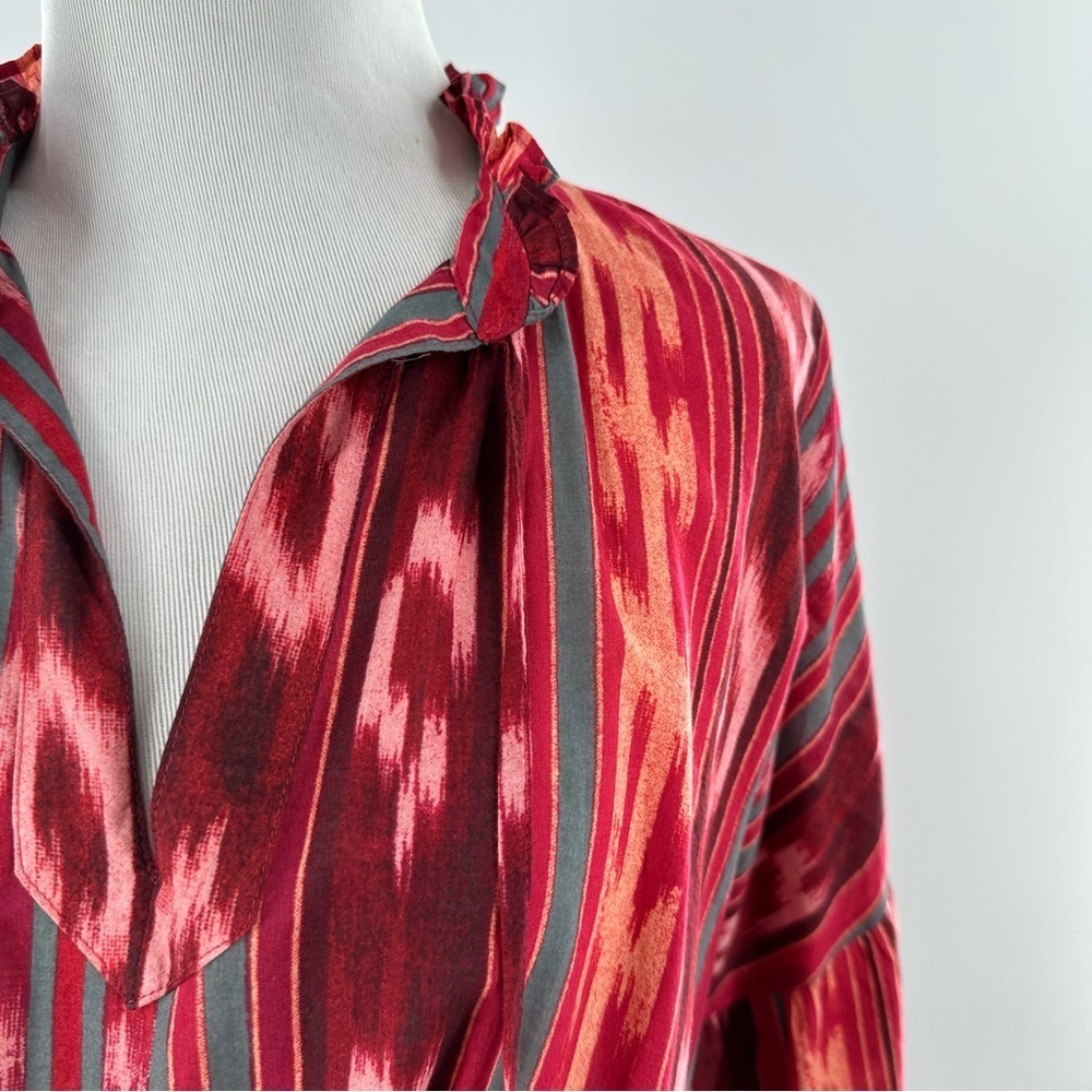 Lauren Ralph Lauren dress size 6 red southwestern rodeo 100% cotton button down - Picture 3 of 11